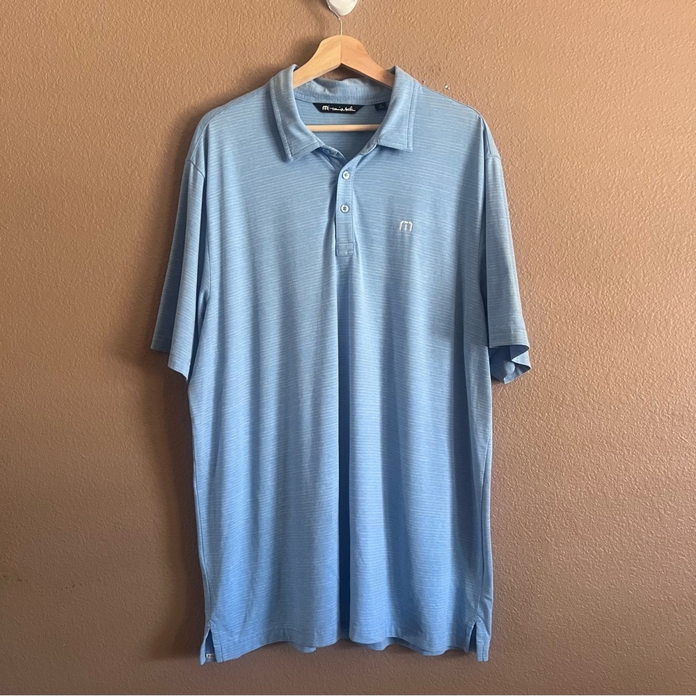 Travis Mathew Light Blue Polo Shirt Size XL